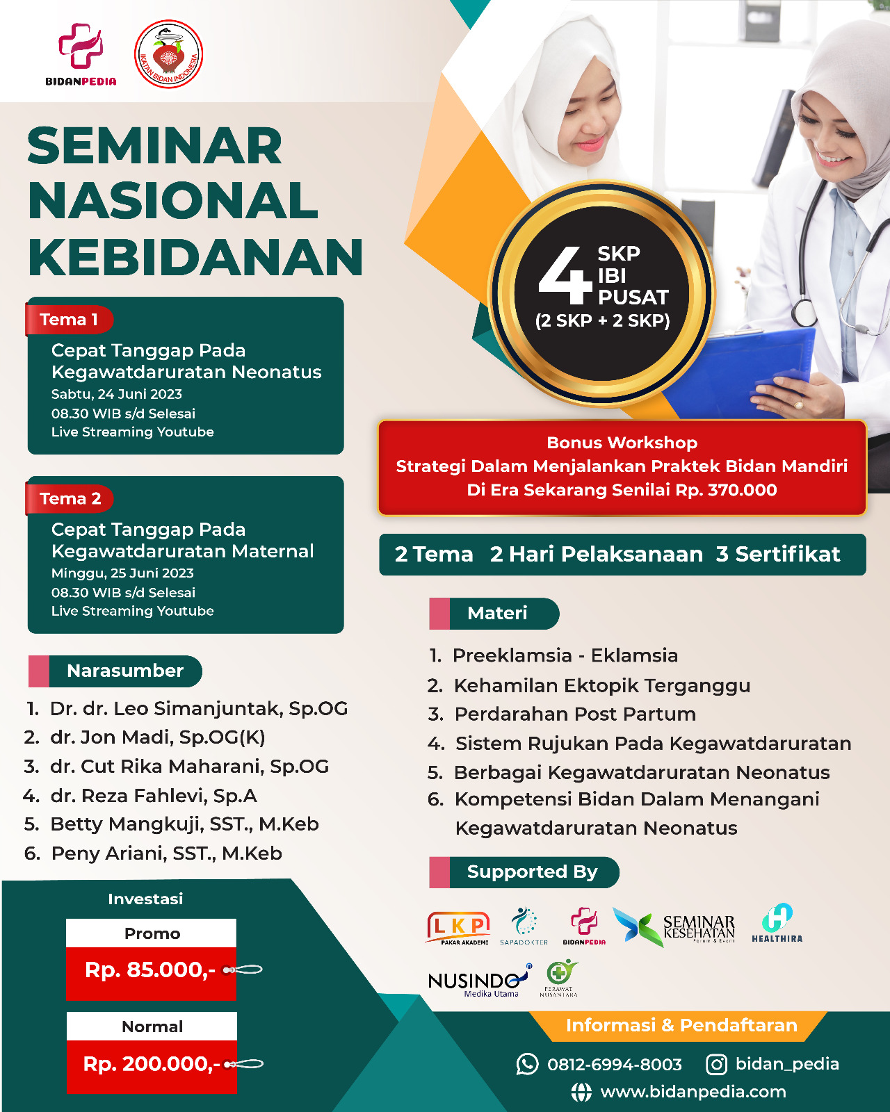 SERTIFIKAT SEMINAR NASIONAL KEBIDANAN ( 24 - 25 JUNI 2023 )