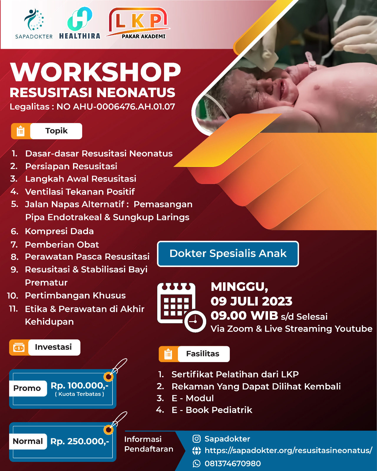 SERTIFIKAT WORKSHOP RESUSITASI NEONATUS ( 09 JULI 2023 )