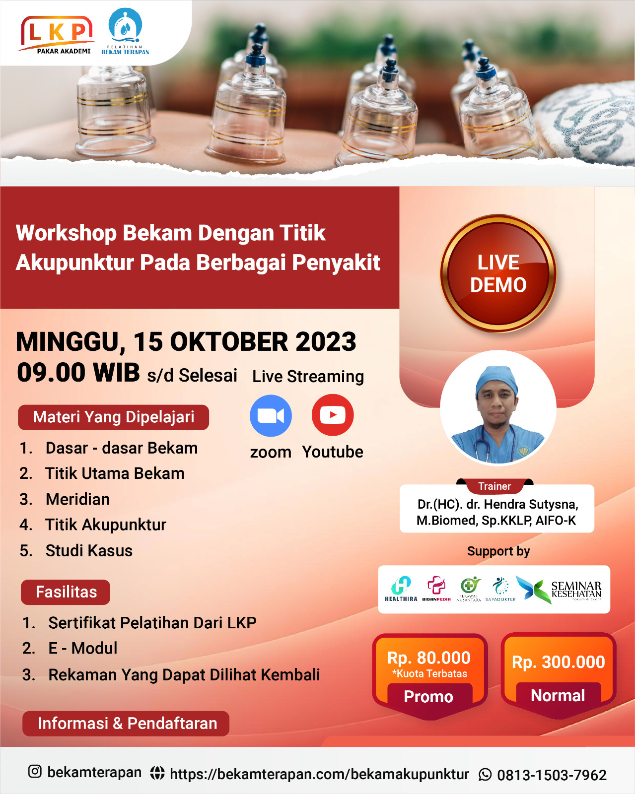 SERTIFIKAT WORKSHOP BEKAM DENGAN TITIK AKUPUNKTUR PADA BERBAGAI PENYAKIT (15 OKTOBER 2023)