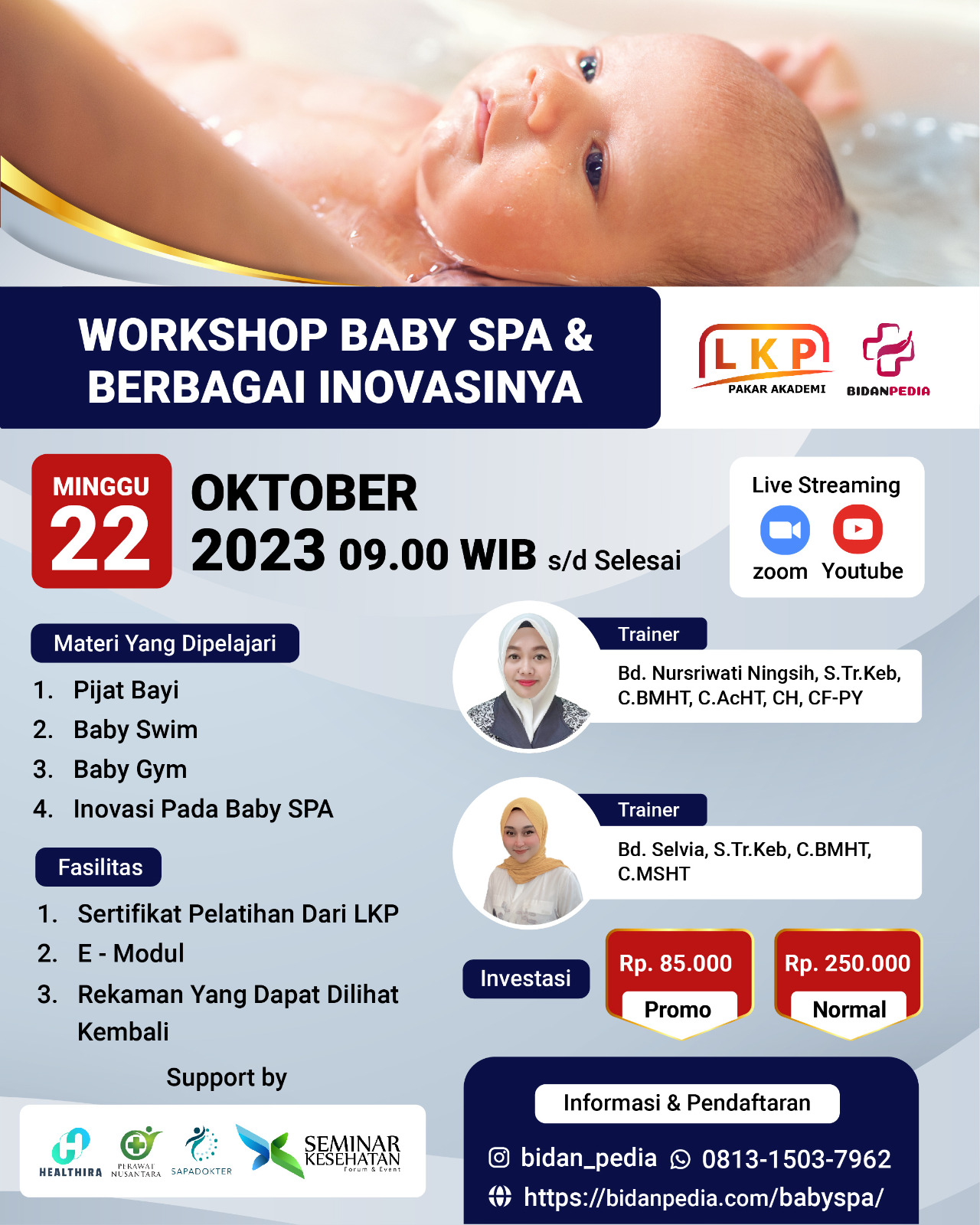 SERTIFIKAT WORKSHOP BABY SPA & BERBAGAI INOVASINYA (22 OKTOBER 2023)