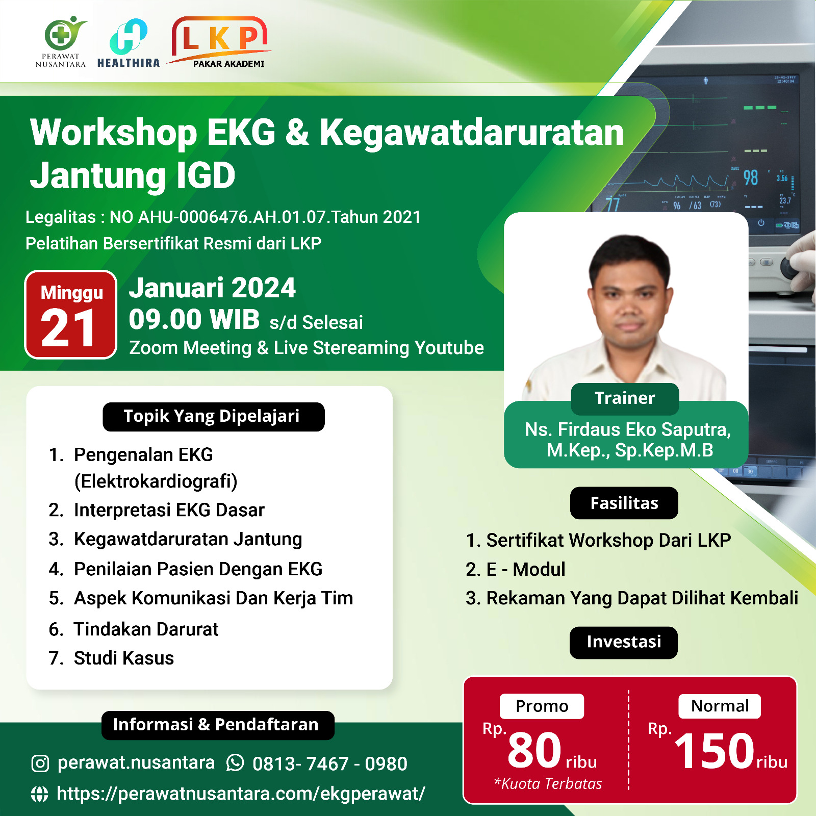 SERTIFIKAT WORKSHOP EKG & KEGAWATDARURATAN JANTUNG IGD ( 21 JANUARI 2024 )