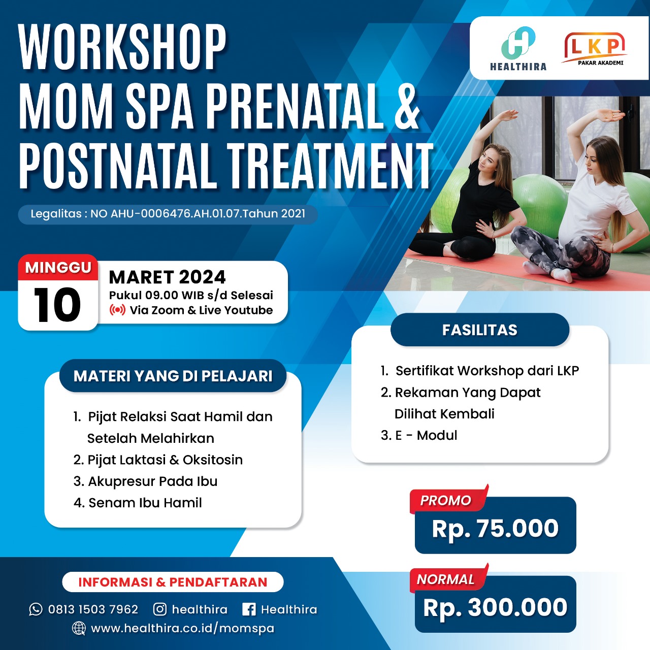 SERTIFIKAT WORKSHOP MOM SPA PRENATAL & POSTNATAL TREATMENT (10 MARET 2024)